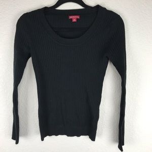Merona Ribbed Black Long Sleeve Top